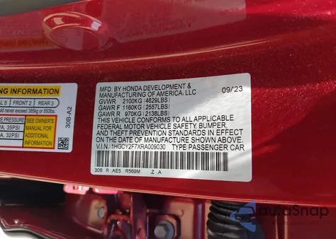 2024 Honda Accord Hybrid Sport-L z USA, uszkodzony, nr VIN 1HGCY2F7XRA009030